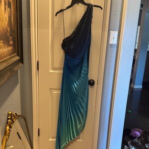 Dress Forum Asymmetrical Dress in Black and Blue